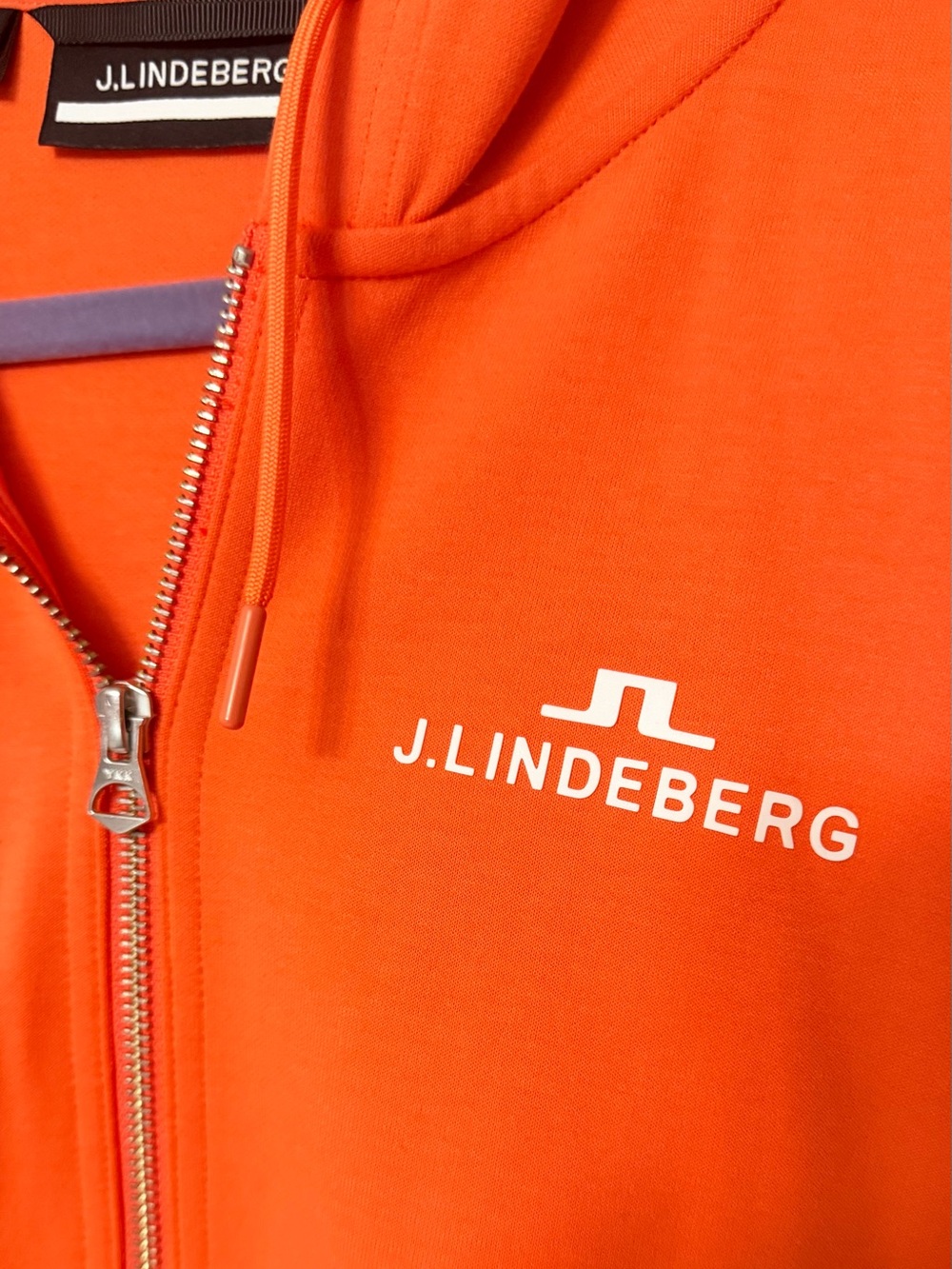 J.Lindeberg Orange Logo Zip light weight jacket